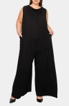 L I V D Olson Pocket Wide Leg Jumpsuit In Black
