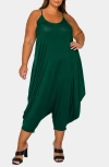 L I V D Quinn Pocket Balloon Leg Jumpsuit In Green