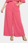 L I V D Rachel Pocket High Waist Wide Leg Pants In Bright Pink
