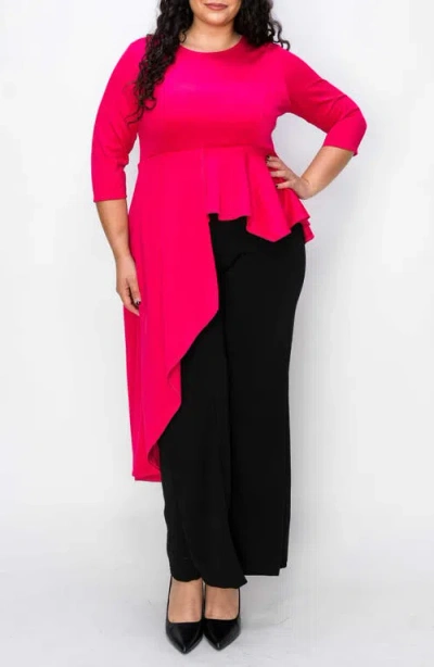 L I V D Sanctuary Asymmetric Peplum Top In Pink