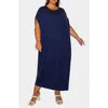 L I V D Sasha Knit Kaftan Dress In Blue