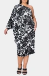 L I V D Selina One-shoulder Midi Dress In White