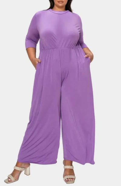 L I V D Summer Wide Leg Jumpsuit In Purple