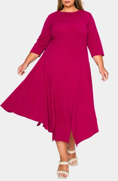 L I V D Vida Asymmetric Split Hem Crepe Maxi Dress In Purple