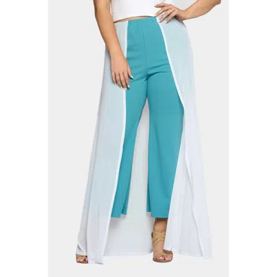 L I V D Walk Through Mesh Pants In Turquoise/aqua