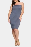 L I V D Willow Strapless Jersey Dress In Charcoal