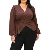 L I V D Yelena Wrap Top In Light Brown