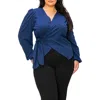L I V D Yelena Wrap Top In Navy