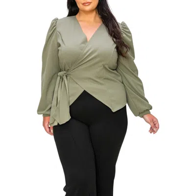 L I V D Yelena Wrap Top In Sage