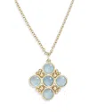 L. Klein 18k Yellow Gold Bubbles Aquamarine Bezel Pendant Necklace, 16-18 In Blue/gold
