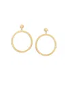 L. Klein 18k Yellow Gold Capri Hammered Circle Drop Earrings In Gold