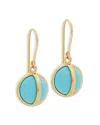 L. Klein 18k Yellow Gold Celeste Turquoise Drop Earrings In Blue/gold