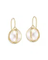 L. Klein 18k Yellow Gold Celeste Cultured Freshwater Pearl Drop Earrings In White/gold