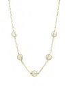 L. Klein 18k Pearl Paperclip Chain Celeste Necklace In White/gold