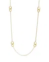 L. Klein Duetto 18k Gold Paperclip Chain Necklace With Hammered Rings In Gold