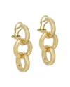 L. Klein 18k Yellow Gold Duetto Triple Hoop Drop Earrings In Gold