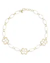 L. Klein 18k Yellow Gold Fiore Diamond Openwork Flower Link Collar Necklace, 16-18 In Gold