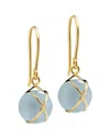 L. Klein 18k Yellow Gold Prisma Aquamarine Crossover Drop Earrings In Blue/gold