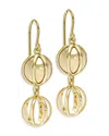 L. Klein 18k Yellow Gold Prisma Ball & Cage Drop Earrings In Gold