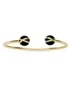 L. Klein Prisma Polished 18k Gold Black Agate Bangle In Black/gold