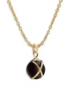 L. Klein 18k Yellow Gold Prisma Black Agate Large Pendant Necklace, 16-18 In Black/gold