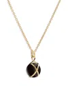 L. Klein 18k Yellow Gold Prisma Black Agate Medium Pendant Necklace, 16-18 In Black/gold