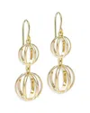 L. Klein 18k Yellow Gold Prisma Cage Earrings In Gold