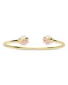 L. Klein 18k Yellow Gold Prisma Rose Quartz Bangle Bracelet In Pink/gold