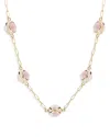 L. Klein 18k Yellow Gold Prisma Rose Quartz Paperclip Link Collar Necklace, 16-18 In Pink/gold