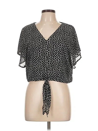 Pre-owned L Love Short Sleeve Blouse In Black