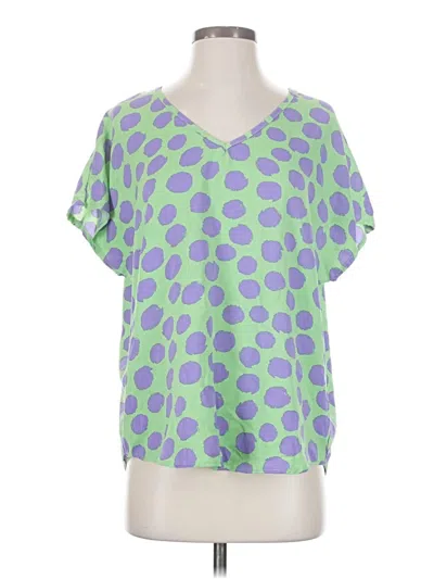 Pre-owned L Love Short Sleeve Blouse In Green