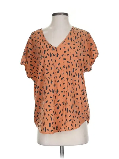 Pre-owned L Love Short Sleeve Blouse In Orange