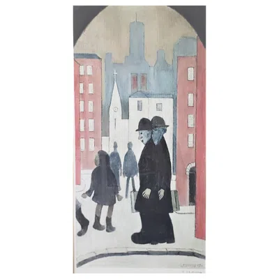 Pre-owned L. S. Lowry Signed Proof Titled "two Brothers" In Gallery Frame Under Glass In Gray