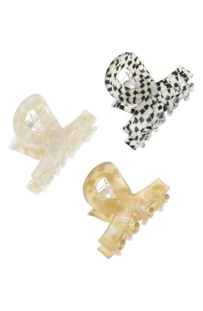 L Erickson Dolly Assorted 3-pack Claw Clips In Chiffon/ Dalmation/ Sandy