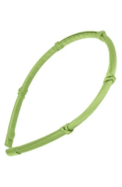 L. Erickson Five-knot Silk Charmeuse Headband In Green