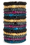 L Erickson L. Erickson Grab & Go 15-pack Braided Ponytail Holders In Jewel Metallic
