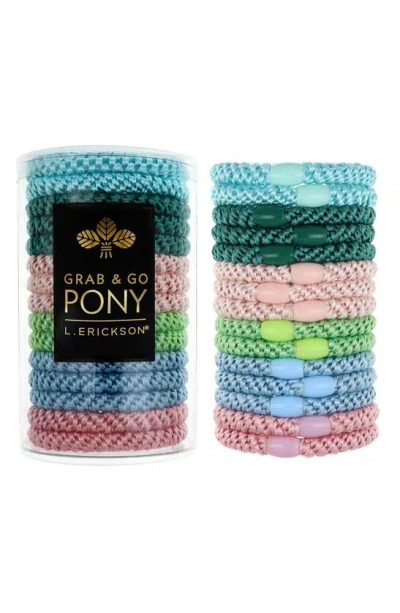 L. Erickson Grab & Go 15-pack Braided Ponytail Holders In Green