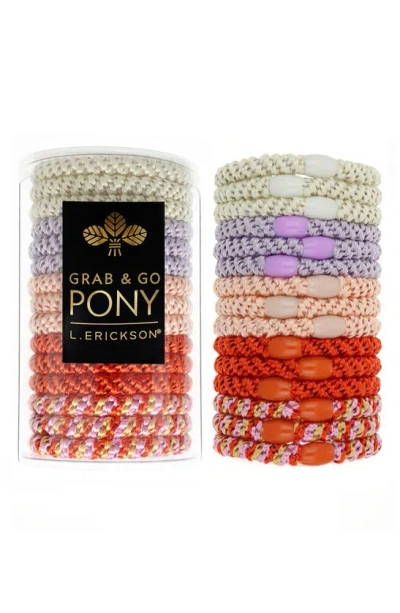 L Erickson L. Erickson Grab & Go 15-pack Braided Ponytail Holders In Strawberry Shortcake