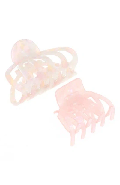 L Erickson Rozzi & Jude 2-pack Assorted Hair Claw Clips In Pink
