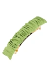 L Erickson Super Scrunch Silk Charmeuse Barrette In Green