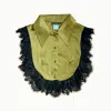 L2r The Label Women's Amal Draped Satin Top In Chartreuse Green