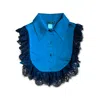 L2r The Label Women's Amal Draped Satin Top In Peacock Blue