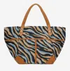 L2r The Label Women's Black / Blue / Brown Zebra Tote Bag In Black/blue/brown