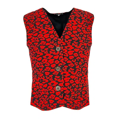 L2r The Label Women's Black / Red Vest - Black & Red Animal Print