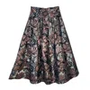 L2r The Label Women's Black / Rose Gold Floral Brocade Midi Skirt In Bronze & Black In Black/rose Gold