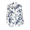 L2r The Label Women's Blue / White Fadwa Open Back Shirt In White & Blue In Blue/white