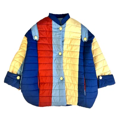 L2r The Label Women's Blue / Yellow / Orange Majorelle Quilted Striped Jacket