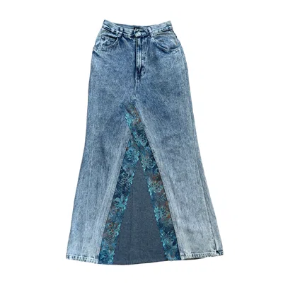 L2r The Label Women's Denim Skirt In Blue With Side Bows