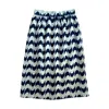L2r The Label Women's Gathered Midi Skirt In Blue Print In Blue