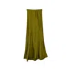 L2r The Label Women's Green Amal Draped Satin Skirt In Chartreuse